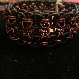 Black and Copper Chain Mail Bracelet B2​